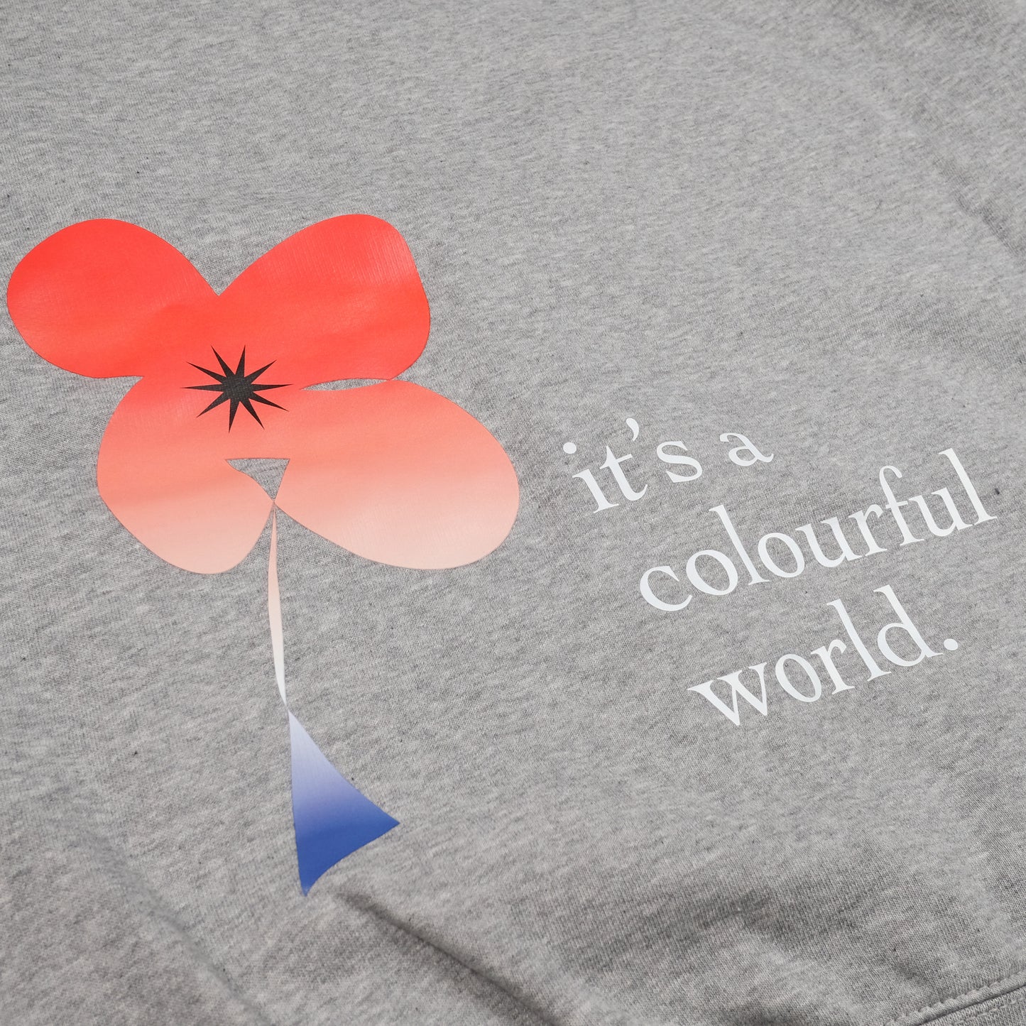 Colourful world zip hoodie BACK CLOSE UP