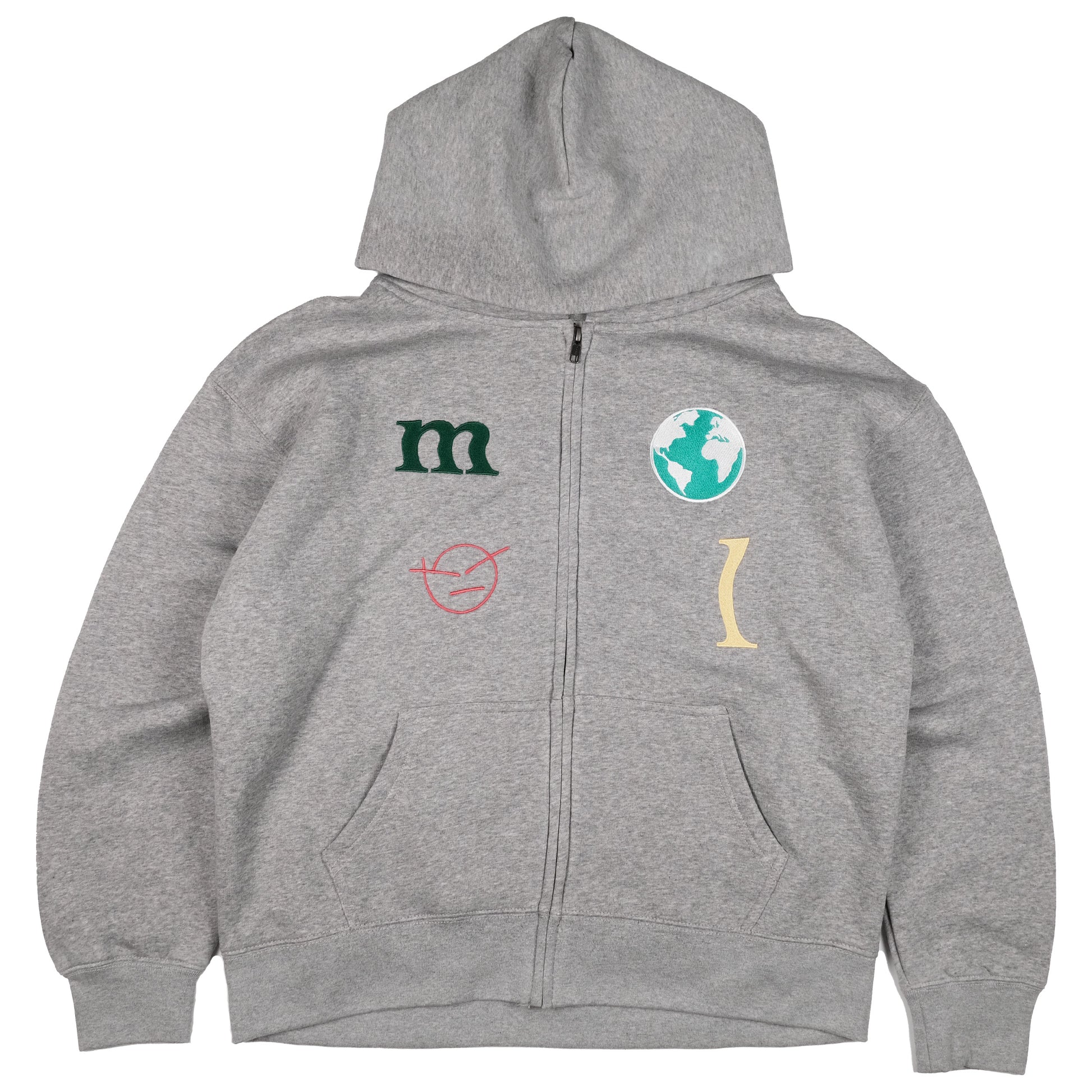 Colourful world zip hoodie FRONT