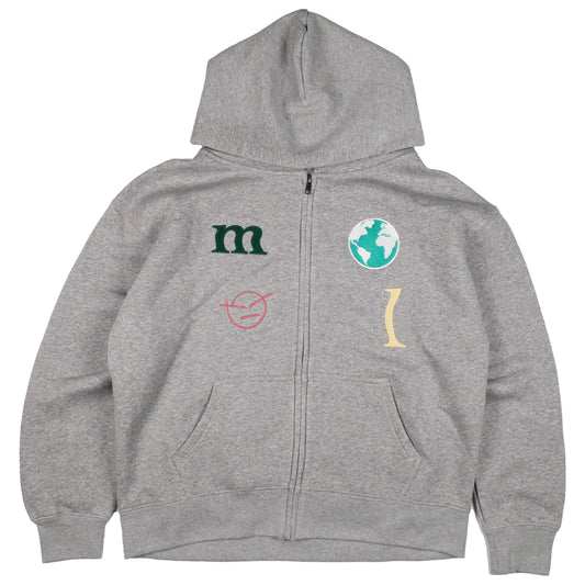 Colourful world zip hoodie FRONT