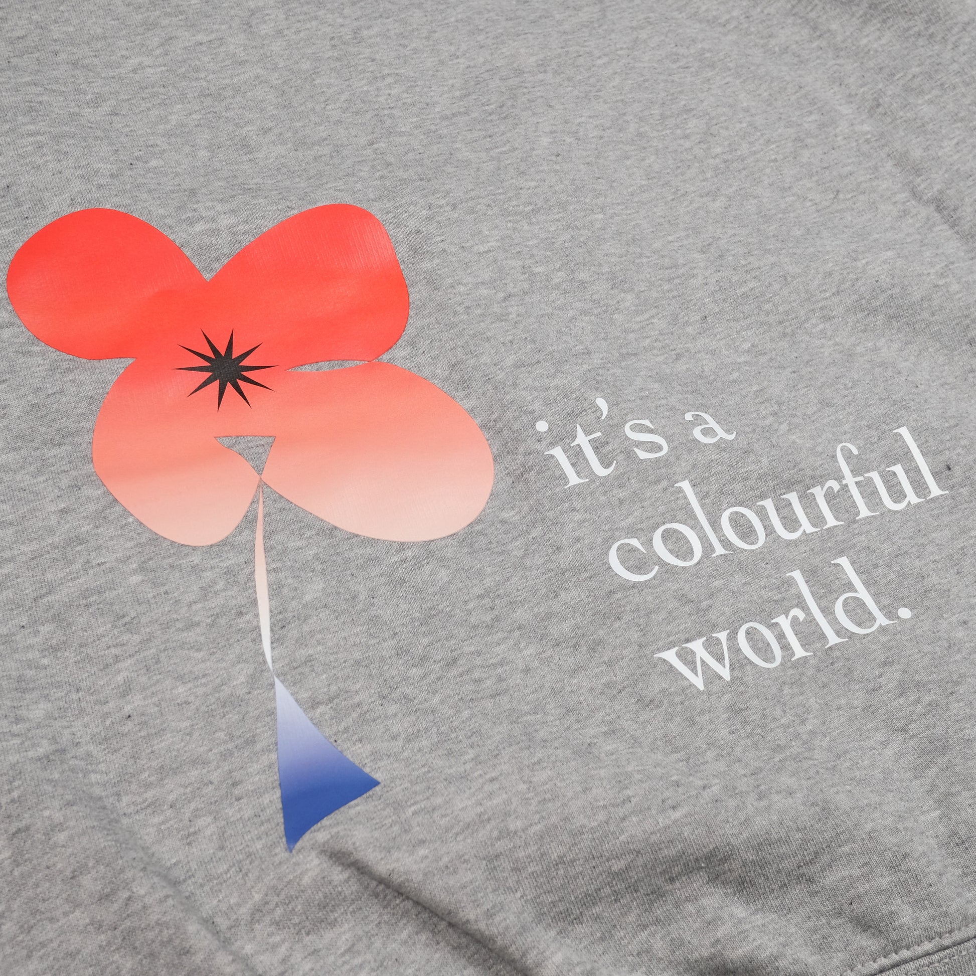 Colourful world zip hoodie BACK CLOSE UP